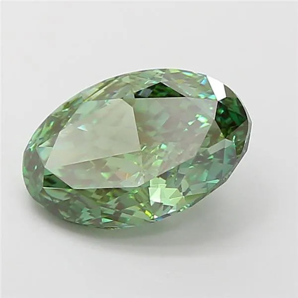 2.70ct Oval Lab Grown Diamond (Colour Fancy Vivid Green, Clarity VVS2, IGI Certified)