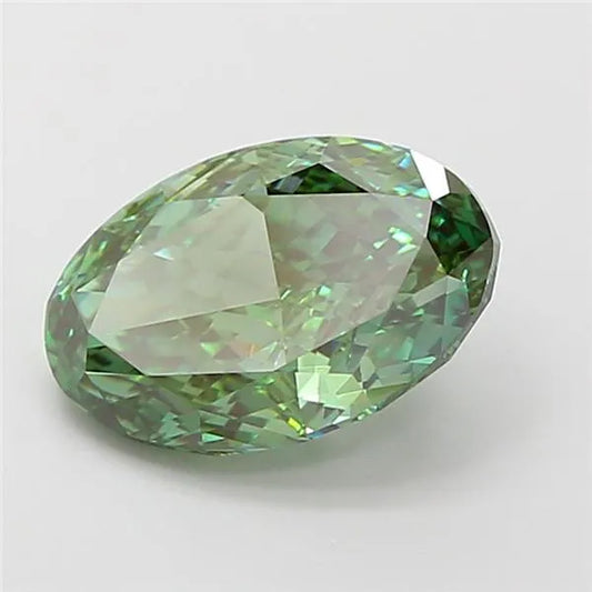 2.70ct Oval Lab Grown Diamond (Colour Fancy Vivid Green, Clarity VVS2, IGI Certified)