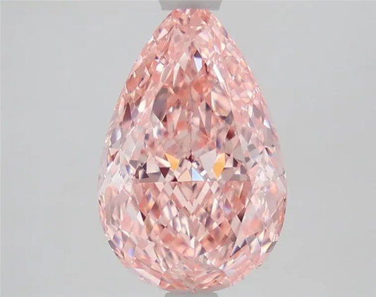 2.71ct Pear Lab Grown Diamond (Colour Fancy Vivid Pink, Clarity VS1, IGI Certified)