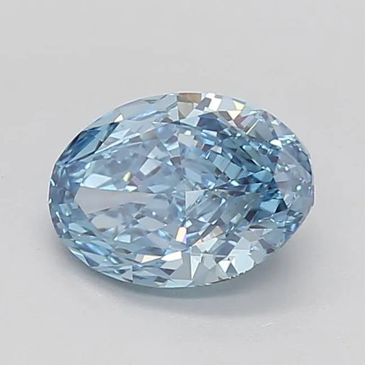 2.76ct Oval Lab Grown Diamond (Colour Fancy Vivid Blue, Clarity VVS2, IGI Certified)