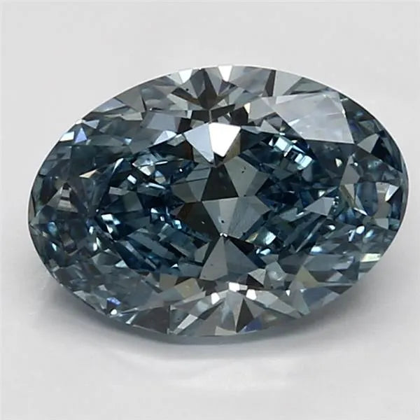2.77ct Oval Lab Grown Diamond (Colour Fancy Vivid Blue, Clarity VS2, IGI Certified)