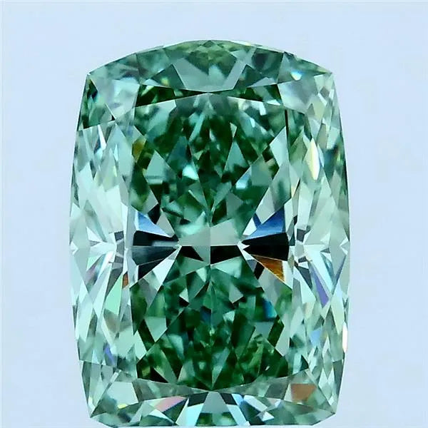 2.86ct Cushion modified Lab Grown Diamond (Colour Fancy Vivid Green, Clarity VVS2, IGI Certified)