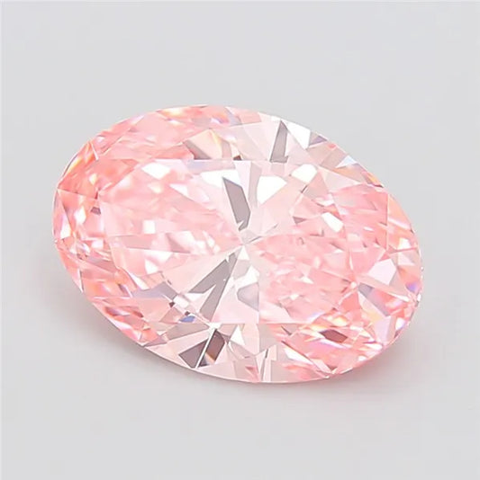 2.91ct Oval Lab Grown Diamond (Colour Fancy Vivid Pink, Clarity VVS2, IGI Certified)