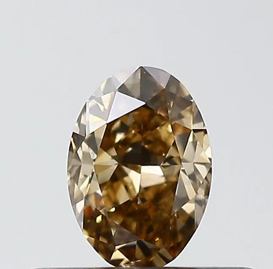 0.30ct Oval Natural Diamond (Colour Brown, Clarity VS2, Cut GD, IGI Certified)