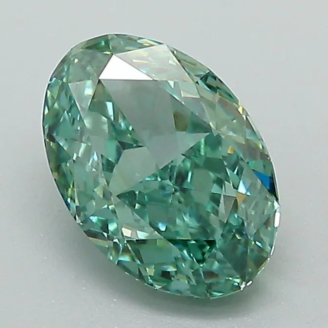1.41ct Oval Lab Grown Diamond (Colour Fancy Vivid Green, Clarity VVS2, IGI Certified)