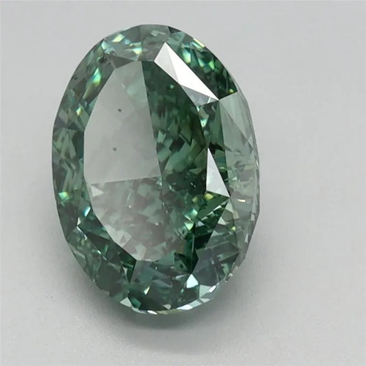 1.58ct Oval Lab Grown Diamond (Colour Fancy Vivid Green, Clarity SI1, IGI Certified)