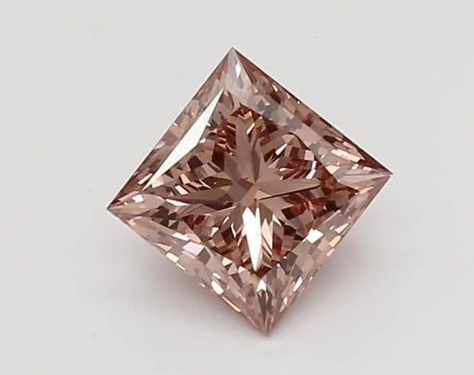 1.02ct Princess Lab Grown Diamond (Colour Fancy Vivid Brown Pink, Clarity VS2, IGI Certified)