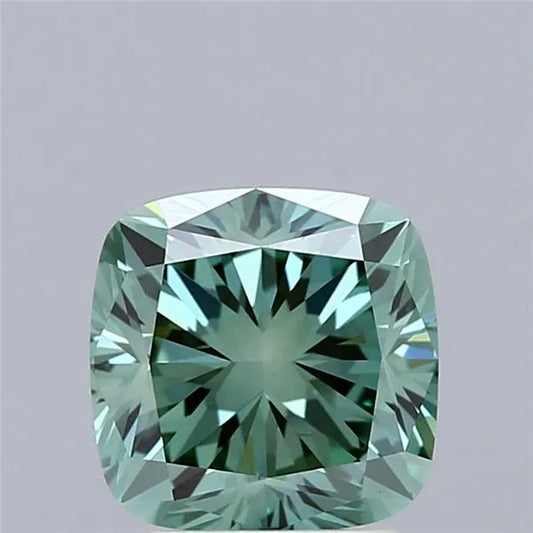 2.28ct Cushion brilliant Lab Grown Diamond (Colour Fancy Vivid Green, Clarity VVS2, IGI Certified)