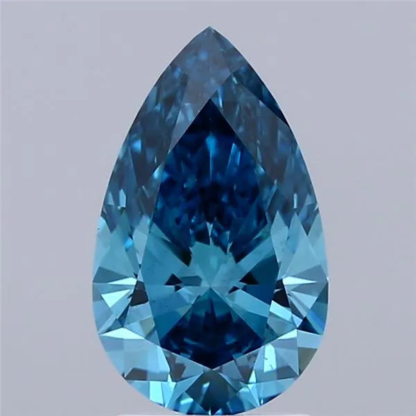 1.55ct Pear Lab Grown Diamond (Colour Fancy Vivid Blue, Clarity VS2, IGI Certified)