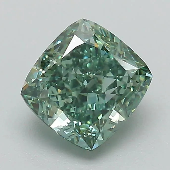1.56ct Cushion modified Lab Grown Diamond (Colour Fancy Vivid Green, Clarity VVS2, IGI Certified)