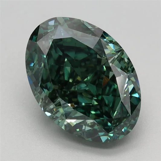 2.64ct Oval Lab Grown Diamond (Colour Fancy Vivid Green, Clarity VS1, IGI Certified)