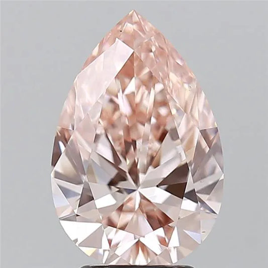 3.01ct Pear Lab Grown Diamond (Colour Fancy Brownish Pink, Clarity VS1, IGI Certified)