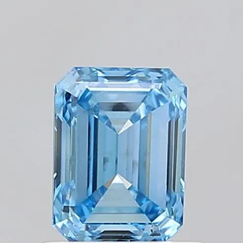 1.00ct Emerald Lab Grown Diamond (Colour Fancy Vivid Blue, Clarity SI1, IGI Certified)