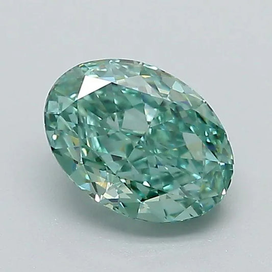 1.01ct Oval Lab Grown Diamond (Colour Fancy Vivid Green, Clarity VVS2, IGI Certified)