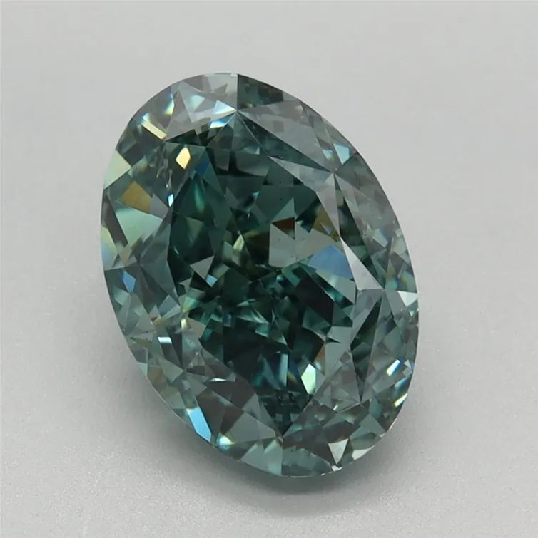 2.11ct Oval Lab Grown Diamond (Colour Fancy Vivid Green, Clarity VS1, IGI Certified)