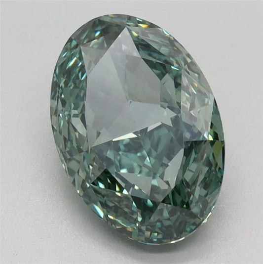 2.09ct Oval Lab Grown Diamond (Colour Fancy Vivid Green, Clarity VVS2, IGI Certified)