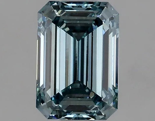 1.09ct Emerald Lab Grown Diamond (Colour Fancy Intense Blue, Clarity VVS2, IGI Certified)
