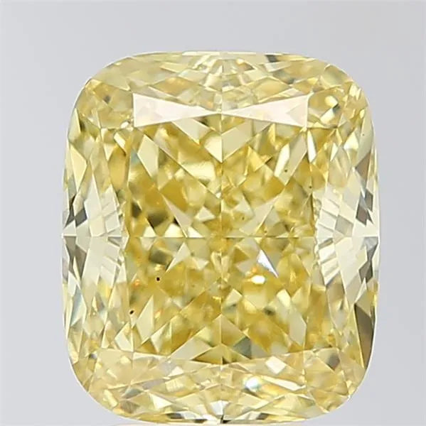 4.10ct Cushion modified Lab Grown Diamond (Colour Fancy Vivid Yellow, Clarity VS2, IGI Certified)