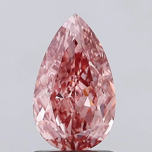 1.60ct Pear Lab Grown Diamond (Colour Fancy Vivid Pink, Clarity VVS2, IGI Certified)