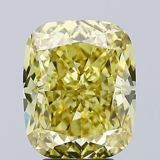 5.09ct Cushion modified Lab Grown Diamond (Colour Fancy Intense Yellow, Clarity VVS2, IGI Certified)