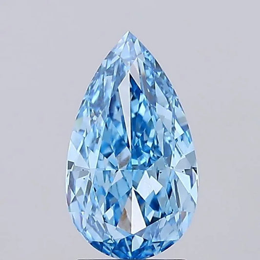 2.28ct Pear Lab Grown Diamond (Colour Fancy Vivid Blue, Clarity VS1, IGI Certified)