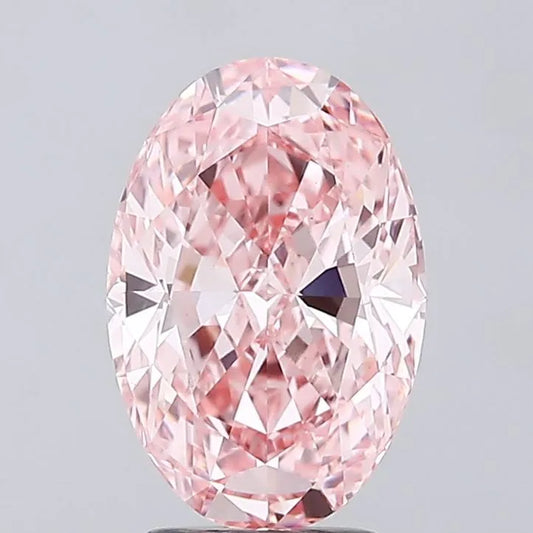 3.60ct Oval Lab Grown Diamond (Colour Fancy Vivid Pink, Clarity VS1, IGI Certified)