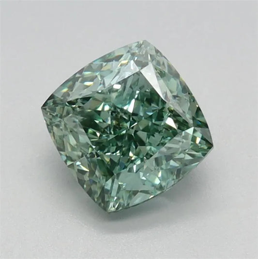 1.07ct Cushion modified Lab Grown Diamond (Colour Fancy Vivid Green, Clarity VS1, IGI Certified)