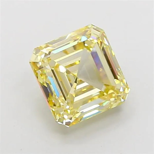 3.00ct Asscher Lab Grown Diamond (Colour Fancy Yellow, Clarity VVS2, IGI Certified)