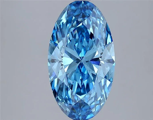 3.01ct Oval Lab Grown Diamond (Colour Fancy Vivid Blue, Clarity VS2, IGI Certified)