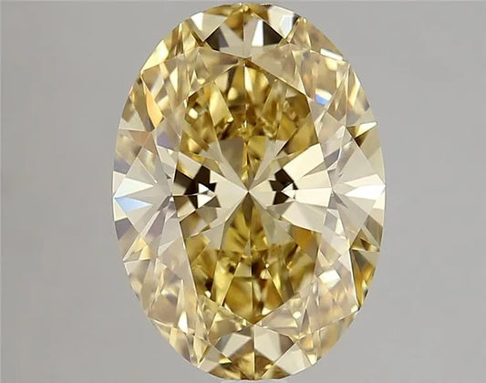 3.02ct Oval Lab Grown Diamond (Colour Fancy Intense Yellow, Clarity VVS2, IGI Certified)
