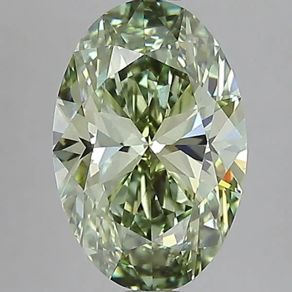3.02ct Oval Lab Grown Diamond (Colour Fancy Vivid Green, Clarity VS1, IGI Certified)