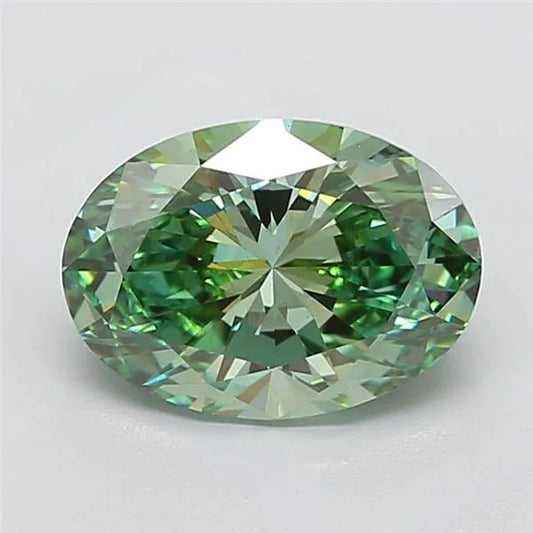 3.02ct Oval Lab Grown Diamond (Colour Fancy Vivid Green, Clarity VS2, IGI Certified)