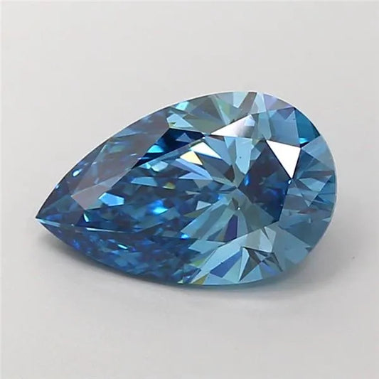 3.02ct Pear Lab Grown Diamond (Colour Fancy Vivid Blue, Clarity VS2, IGI Certified)