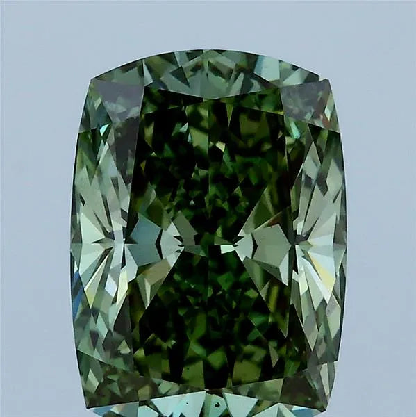 3.03ct Cushion modified Lab Grown Diamond (Colour Fancy Vivid Green, Clarity VS2, IGI Certified)