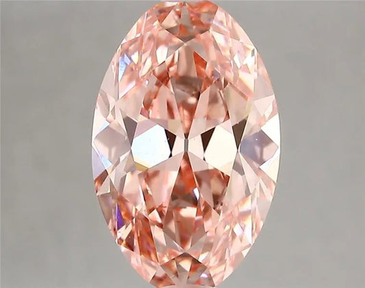 3.03ct Oval Lab Grown Diamond (Colour Fancy Vivid Pink, Clarity VS2, IGI Certified)
