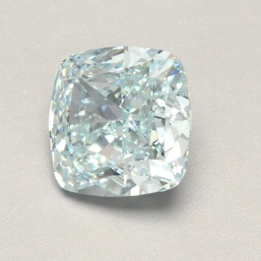 3.04ct Cushion modified Lab Grown Diamond (Colour Fancy Blueish Green, Clarity VVS2, IGI Certified)