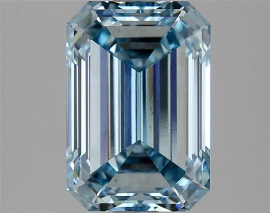 3.05ct Emerald Lab Grown Diamond (Colour Fancy Intense Blue, Clarity VS1, IGI Certified)