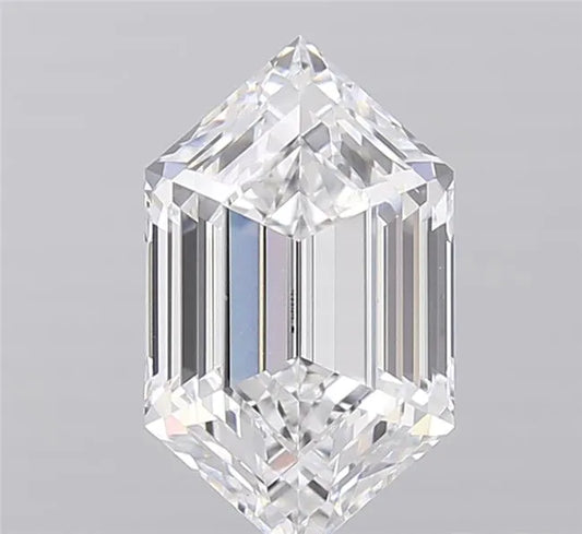 3.05ct Hexagonal Lab Grown Diamond (Colour D, Clarity VVS2, IGI Certified)