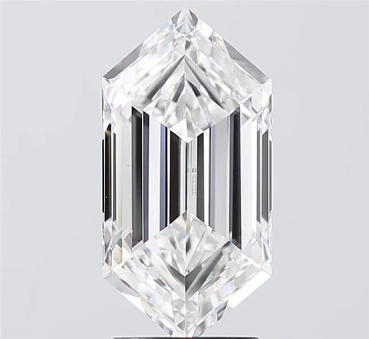 3.05ct Hexagonal Lab Grown Diamond (Colour E, Clarity VVS2, IGI Certified)