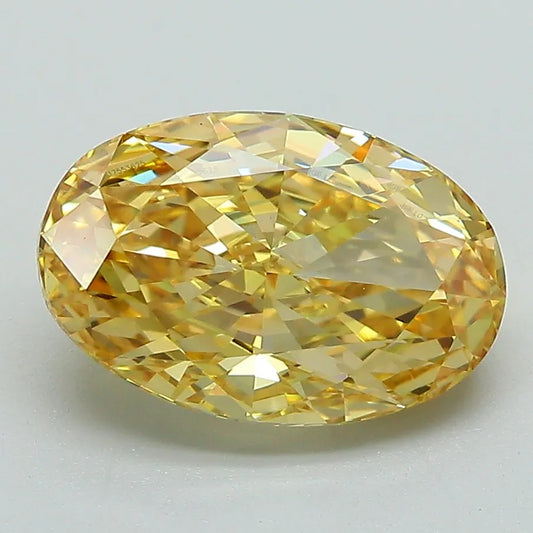 3.05ct Oval Lab Grown Diamond (Colour Fancy Intense Yellow, Clarity VVS2, IGI Certified)