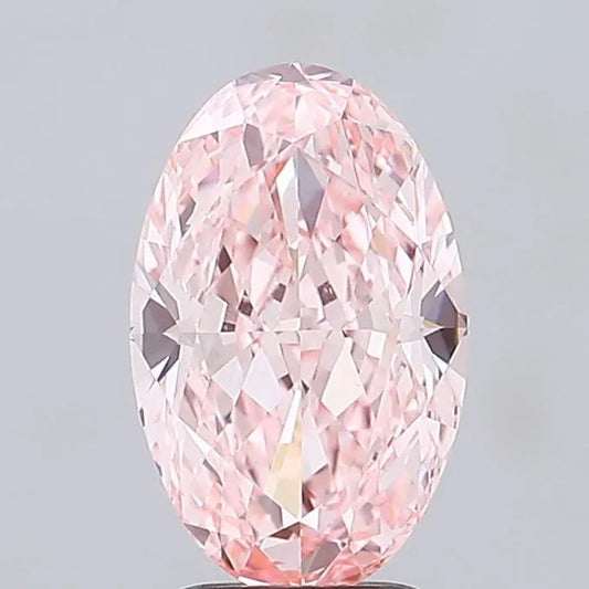 3.05ct Oval Lab Grown Diamond (Colour Fancy Vivid Pink, Clarity VVS2, IGI Certified)
