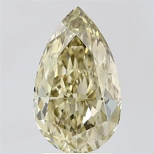 3.05ct Pear Lab Grown Diamond (Colour Fancy Light Gray Yellow, Clarity VS1, IGI Certified)