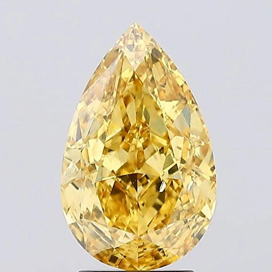 3.05ct Pear Lab Grown Diamond (Colour Fancy Vivid Yellow, Clarity SI1, IGI Certified)