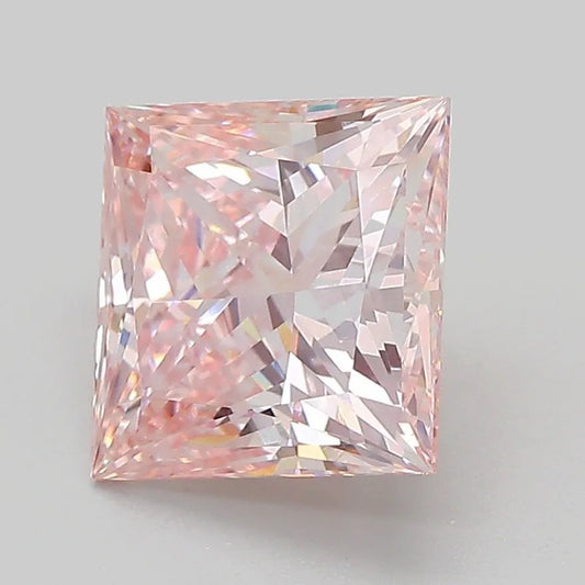 3.05ct Princess Lab Grown Diamond (Colour Fancy Pink, Clarity VVS2, IGI Certified)
