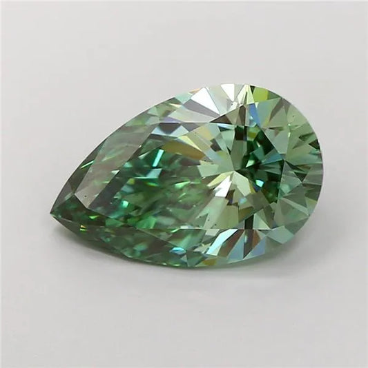 3.06ct Pear Lab Grown Diamond (Colour Fancy Vivid Green, Clarity VS2, IGI Certified)