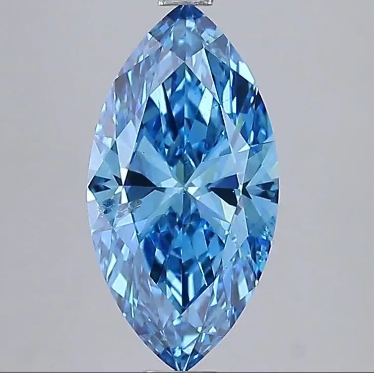 3.07ct Marquise Lab Grown Diamond (Colour Fancy Vivid Blue, Clarity SI1, IGI Certified)
