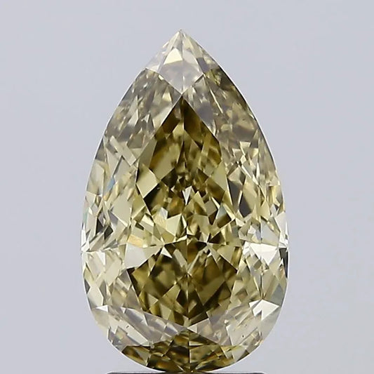 3.07ct Pear Lab Grown Diamond (Colour Fancy Intense Gray Yellow, Clarity VVS1, Cut GD, IGI Certified)