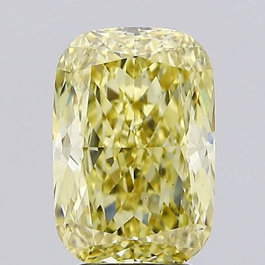 3.08ct Cushion modified Lab Grown Diamond (Colour Fancy Intense Yellow, Clarity VS2, IGI Certified)