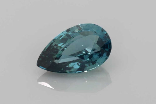 3.08ct Pear Natural Sapphire (Colour Teal, Clarity Eye Clean, Cut Faceted)