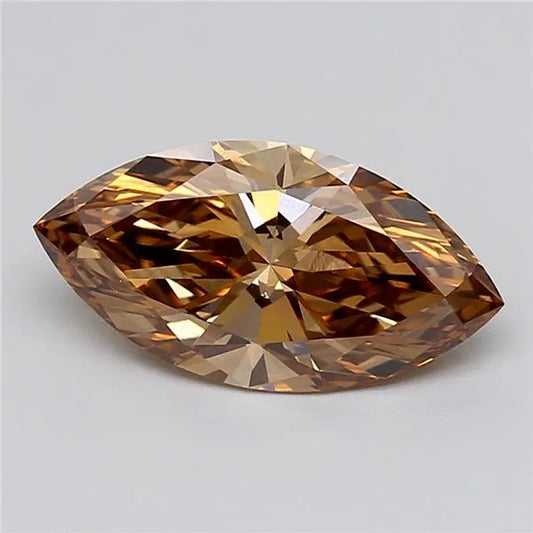 3.09ct Marquise Lab Grown Diamond (Colour Fancy Light Brown, Clarity VVS2, IGI Certified)